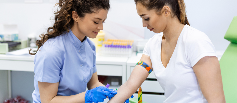 Nurse and patient - blood draw - courtesy Getty Images